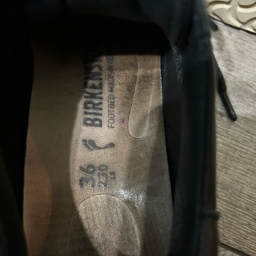 Birkenstock bend low Black Leather Low-Top Sneakers with Off-White Sole cork - Picture 12 of 13